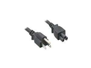 Nippon Labs 18 AWG 3 Prong US Notebook Power Cord NEMA 5-15P to C5, 6 ft. Black Power Cable