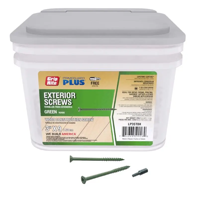 Grip-Rite 5030424 25 lbs No. 9 wire x 3 in. PrimeGuard Plus Star Trim Head Deck Screws