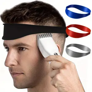 Adjustable Silicone Haircut Guide - DIY Men's Neckline Shaving Template & Beard Styling Tool, Washable Curved Headband for Perfect Haircuts Haircare Heatless