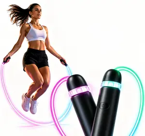LED Light-Up Skipping Rope - Adjustable Length, for Exercise and Fitness, Sports Use, Birthday & Back-to-School Gift, Body Training for Kids & Adults
