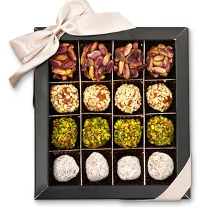 Andy Anand No Sugar Added Natural Truffles, 16 pc – Pistachio, Hazelnut & Coconut, Carrot Paste Base, Diabetic-Friendly Birthday Gift Box