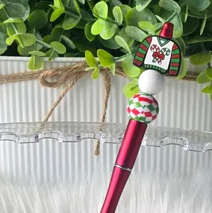Christmas Sweater Beaded Pen with Refill