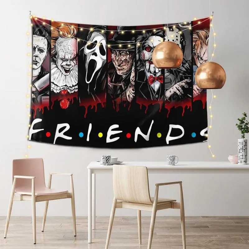 Ghost face screams, this is my horror movie tapestry, perfect for this scary season, wall decor flags