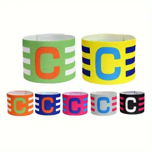 Three Stripe Colorblock C-Shape Arm Bands 4-Pack, Team Leader Visibility, Non-Slip, Durable, Perfect for Sports Training, Armband