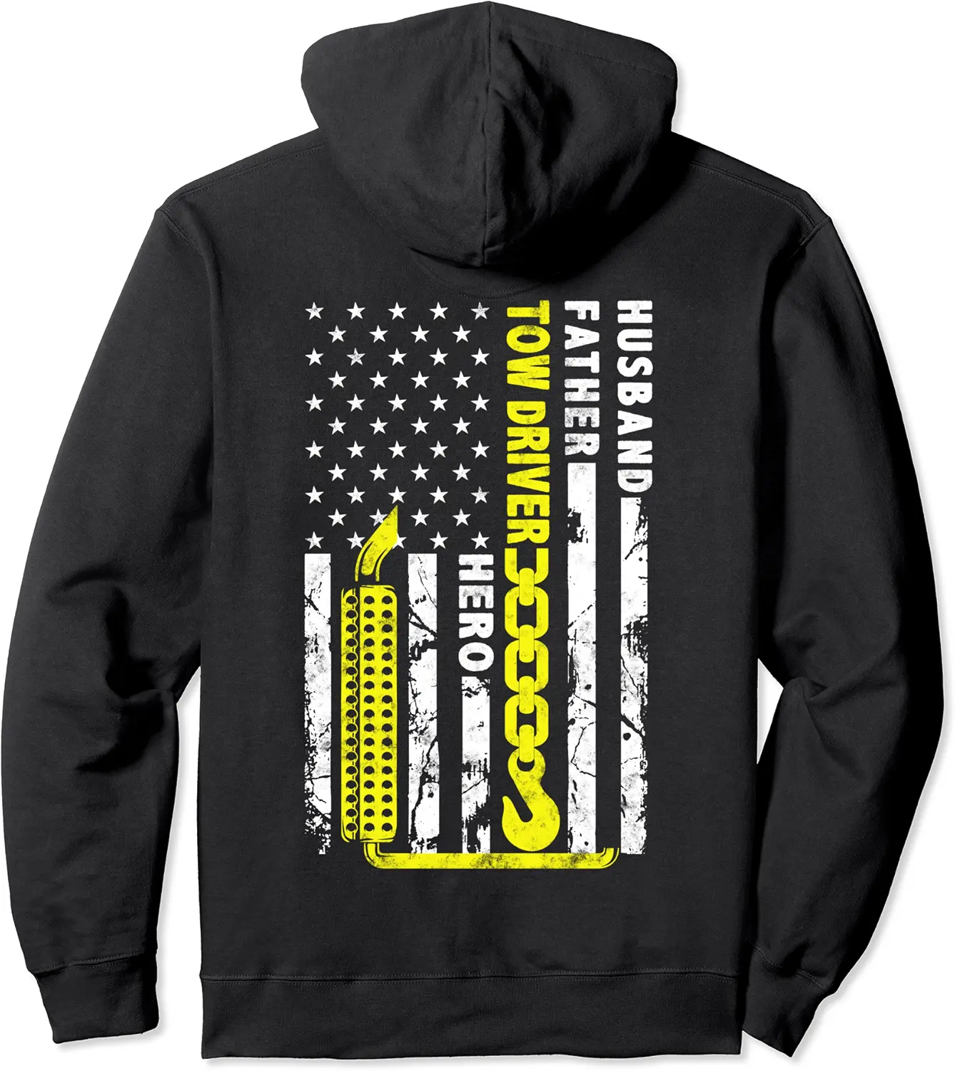 Husband Father Tow Driver Hero American flag gift Towing Dad Pullover Hoodie - Winniekemo Shop 38B095NR6RRD