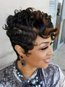 Women's Short Curly Wig Cap, Rose Net Headpiece, Easy Wear & Manageable, Perfect for Christmas/new Year/festive Daily Use, Curly Bob Wigs