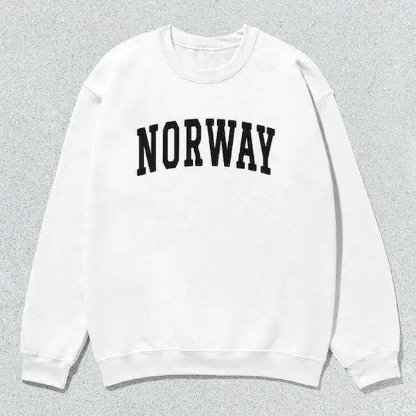 Men's Collegiate Norway Pullover Sweatshirt - Unisex Menswear Long Sleeve Round Neck Tops, Casual, Unisex Wear