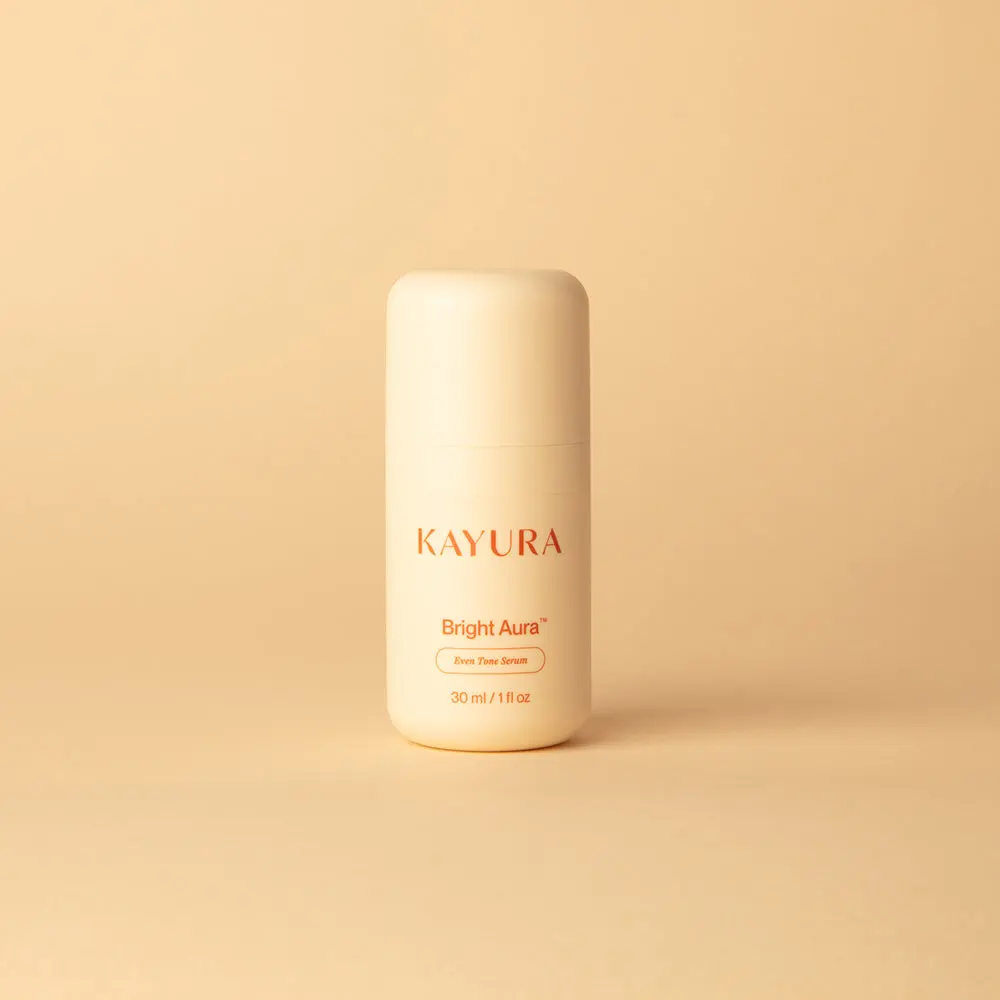Kayura Bright Aura Even Tone Serum for Dark Spots, Acne Marks, and Uneven Tone, Targest Age Spots, Freckles, and Melasma with Feruloyl Oligopeptide-33, Ferulic Acid, and Resveratrol (30 ml / 1 Fl Oz)