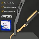 Men's Retro Stainless Steel Metal Foldable Manual Shaver with 100-Blade Refill Set - Heavy-Duty Multifunctional Shaving Tool, Half-Blade Compatible, Portable, Durable, Anti-Dandruff, Daily Body Honey Care Accessory, Suitable for Home Use & Travel