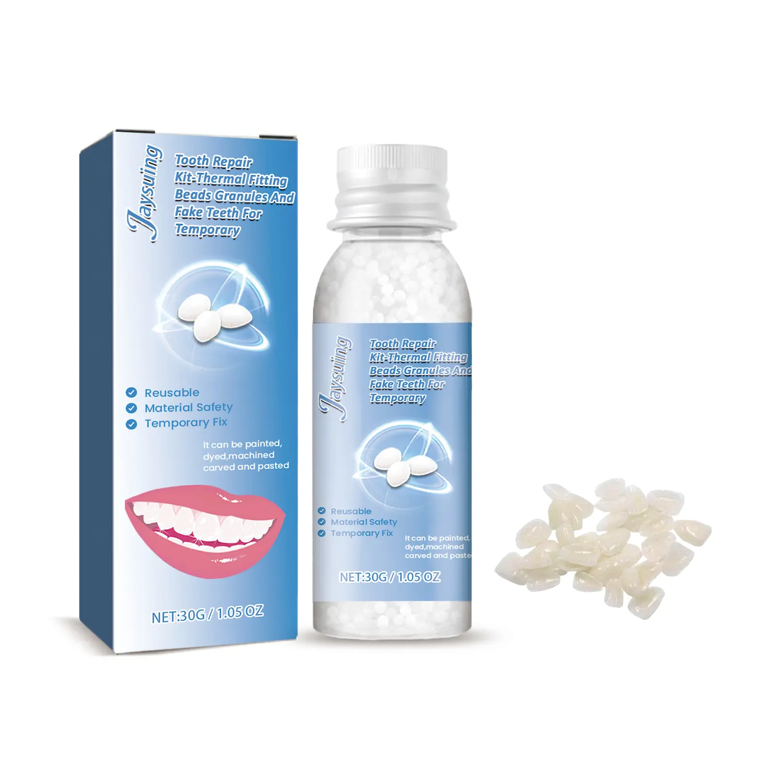 Temporary Tooth Repair Kit – Gap & Cavity Filler Gel, Denture Cosmetic Touch-Up, At-Home Teeth Beauty Care Set
