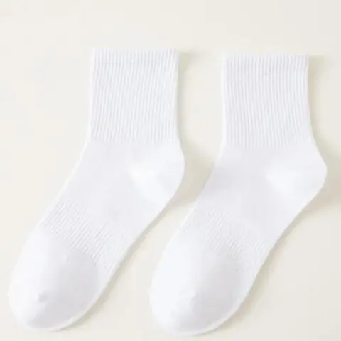 Adults' Matching Cotton Lightweight Sports Socks - Mid-Calf Crew Socks for Outdoor Use, All Seasons, Moisture-Wicking, Odor-Resistant