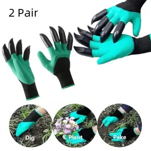 2 Pair Garden Digging Gloves With Claw, Unisex Two Hands Garden Work Gloves, Garden Gloves Yard Work Safety Gloves, Garden Tools, Easy Digging Planting, Garden Tools, Heavy Duty, Protector,Support Gloves for Gardening Balcony Farm Work