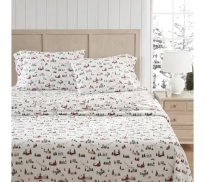 Martha Stewart Ski Village Flannel King Sheet Set