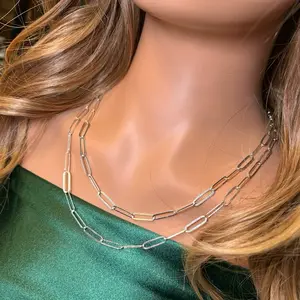 Cadena  paperclip 24” 925