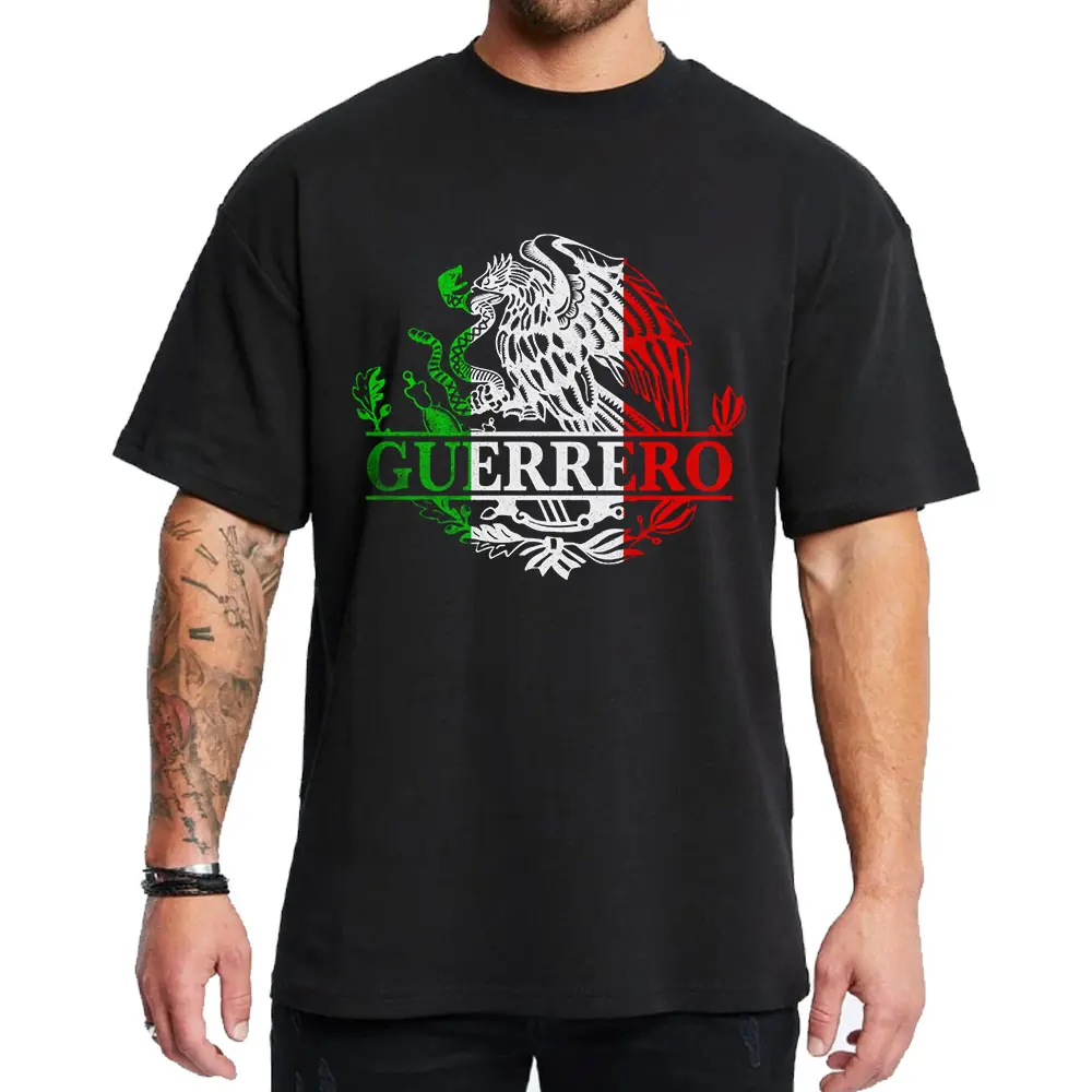 Guerrexx Chicano Clothing Mexican Lowrider Clothes Oversized Graphic Tee Medium Heavy Unisex Hoodie for Men & Women Guerrero Design Casual Fabric