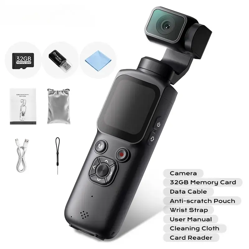 4K Vlogging Camera, Pocket Digital Camera for YouTube with 330° Rotating Lens,WiFi,1.72" Touch Screen,Face Tracking,32GB TF Card & Tripod,Handheld Camera for Daily Recording，summerwins,father'sdaygifts