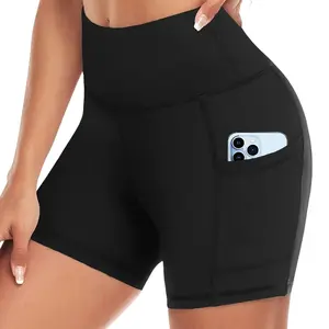 Women's Breathable Sports Shorts Biker Shorts w/ Pockets High Waist Stretch Comfy Comfortable Tiny Gym Yoga Athletic Impact Women Bikershorts