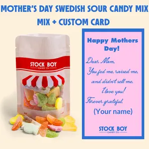 Mother's Day Swedish Candy Gift - Sour Vegan Candy - 1 LB Candy and Custom Card -