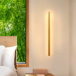 Bamboo LED Wall Sconce, Modern Long Rectangular Wall Light with Energy-Saving LED, Natural Bamboo Design, Perfect for Living Room, Bedroom, Hallway, and Indoor Décor