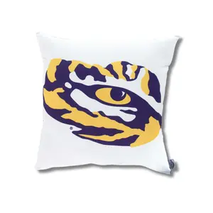 LSU Tigers Throw Pillow Cover -  22x22 Inches- Officially Licensed Decor- Geaux Tigers