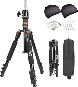 GEX 59" Mannequin Tripod Multifunction Stand Canvas Block Training Doll Manikin Head Wig Stand for Cosmetology (Black) Aluminium Lightweight