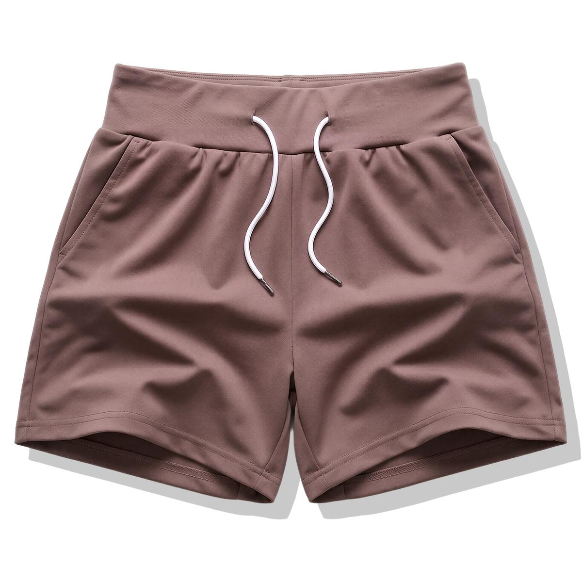 Women’s summer shorts set, suitable for casual sports and everyday activities; solid color; drawstring waist; women’s shorts.