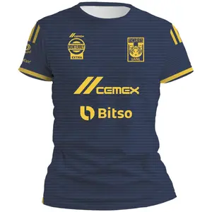 Liga MX Playera Tigres Visitante 24Kits, Camisetas de Futbol, Football Gear, Sport Apparel, Soccer Jersey Men Women