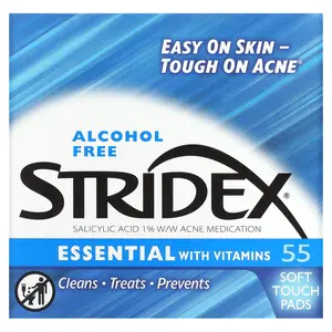 Stridex Essential with Vitamins, Alcohol Free, 55 Soft Touch Pads