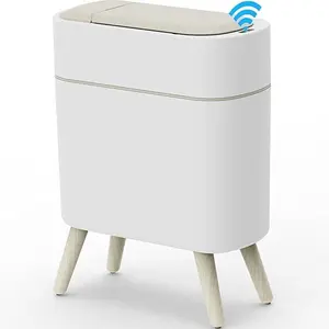 Yatmung Motion Sensor Bathroom Trash Can with Lid 2.5 Gal Smart Trash Bin - Waste Basket for Bedroom, Office, Living Room - Bathroom Garbage Can Automatic Touchless - Odorless Compost convenient design trashcan home business sensored germ free food scraps