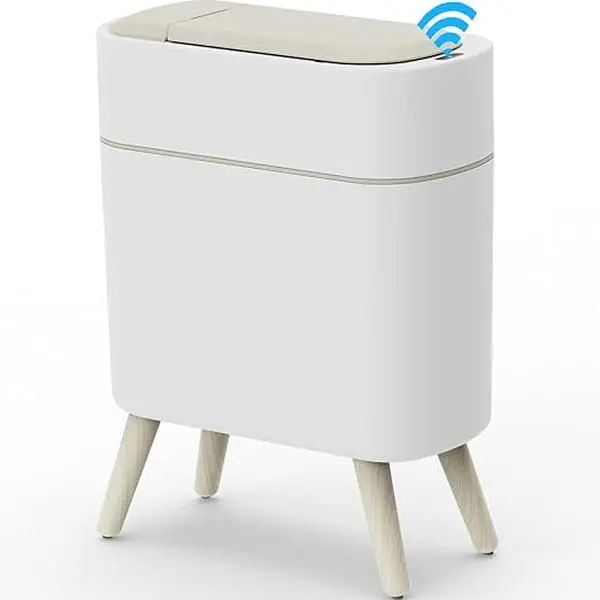 Yatmung Motion Sensor Bathroom Trash Can with Lid 2.5 Gal Smart Trash Bin - Waste Basket for Bedroom, Office, Living Room - Bathroom Garbage Can Automatic Touchless - Odorless Compost convenient design trashcan home business sensored germ free food scraps