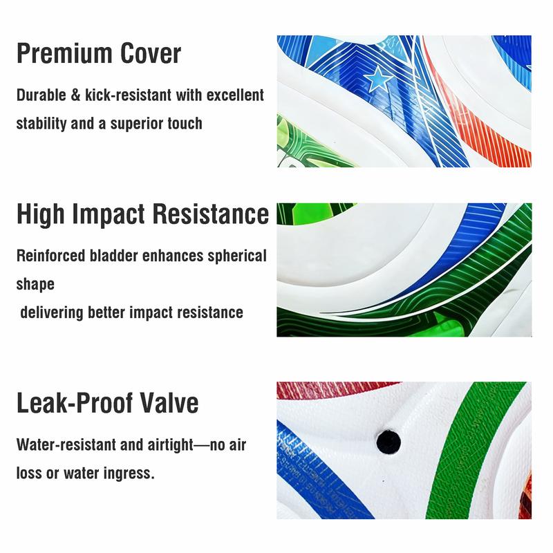 Size 5 Soccer Ball with Gifts PU Leather Football Balls Ideal Gifts for Outdoor Play Includes  Gifts