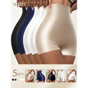 5pcs Women underwear with hip lifting and abdominal compression conforms to the body curve, highlighting the figure. The fabric is comfortable and breathable, suitable for daily wear, commuting wear, and summer wear