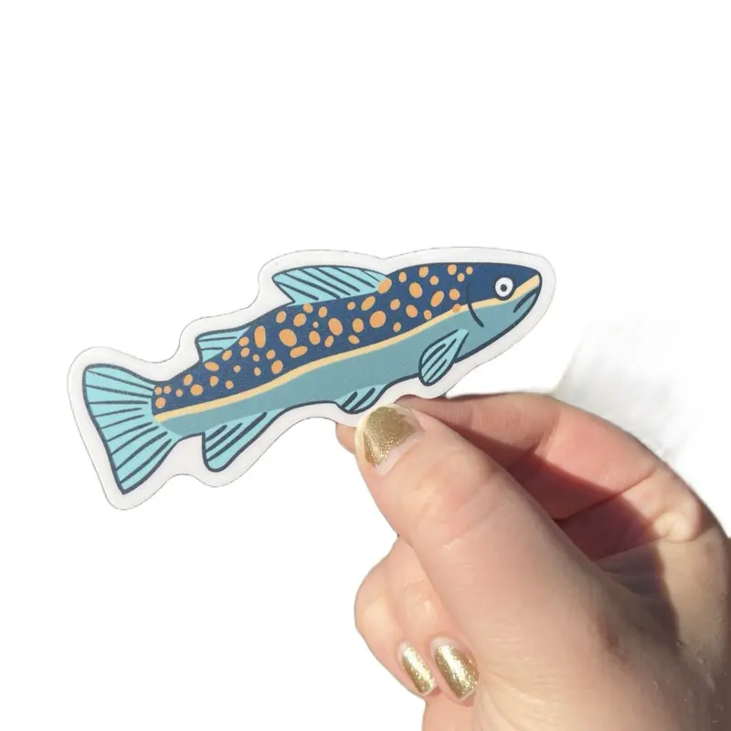 Navy Trout Sticker - Colorful Fish Design for Fishing Enthusiasts and Decor Durable Vinyl 2 x 4 Inches Water Resistant Gift for Aquatic Animal Lovers