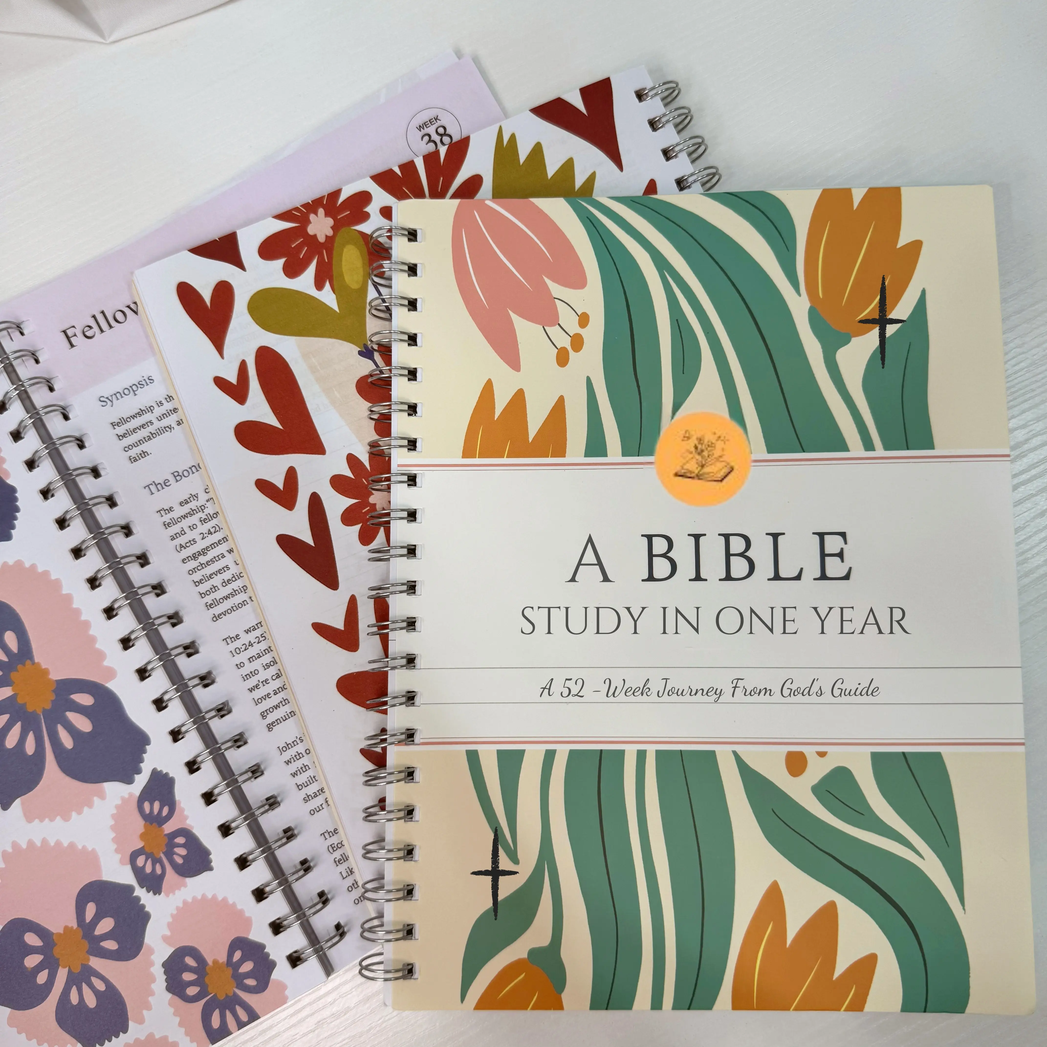 Bible Study In One Year: A 52-Week Bible Study for Women (Spiral), Spiral Bible Study Guide, Bible Study Workbook with Note Taking Space, A Beautiful