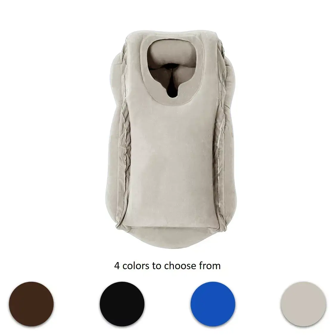 Inflatable Air Travel Pillow for Neck, Head and Chin with Storage Bag and Sleep Mask