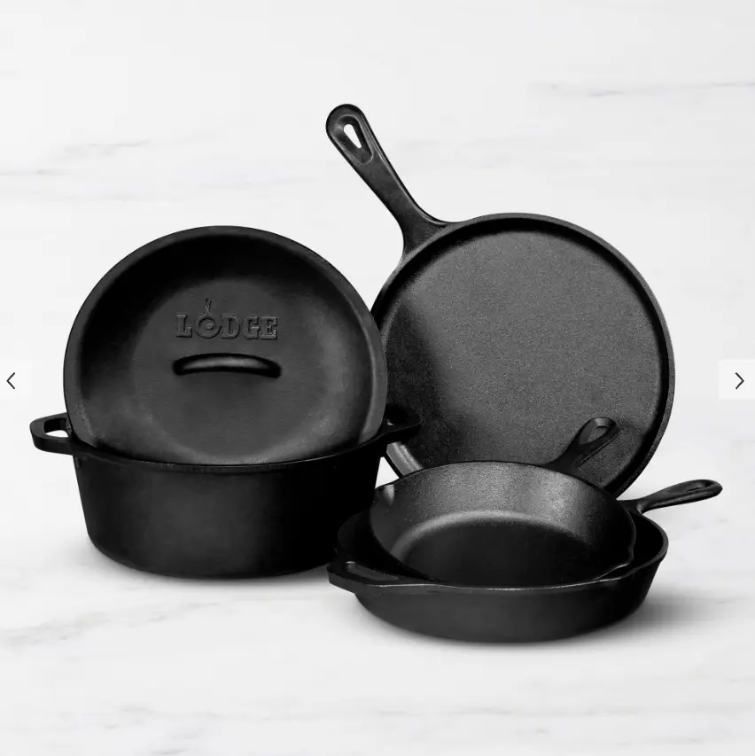 Lodge Classic Seasoned Cast Iron 5-Piece Cookware Set