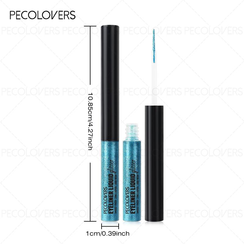 12pcs/set Sparkling Liquid Eyeliner Various Colors & Quick Dry Waterproof Not Easily Smudging Liquid Eyeliner Glitter Liner