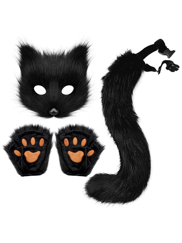 Handmade Fox Costume Set – Fluffy Tail, Ears & Paw Gloves | Perfect for Cosplay, Halloween & Themed Parties