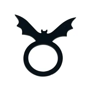 Unique Pumpkin/Bat/Spiders Shape Napkin Holder Witch Hat Rings Decorative for Halloween Pattern Secure & Stylish Table Accessories Durable