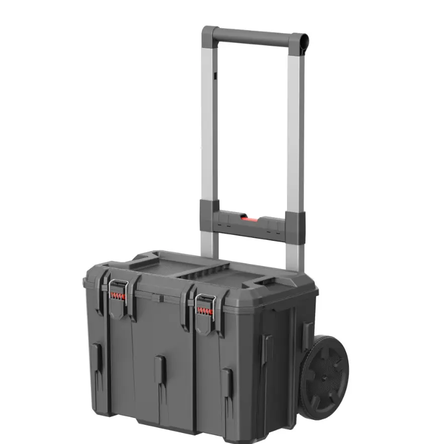 Hyper Tough Hyper Stack Rolling Tool Storage Base Box, Black