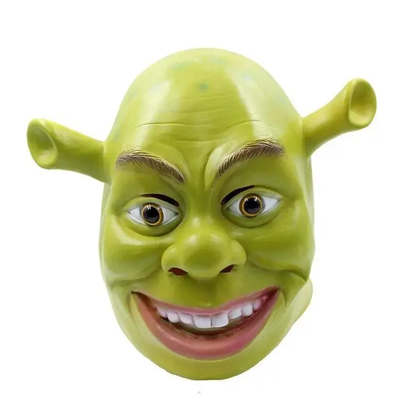 Adult Lightweight Green Cartoon Character Latex Mask - Customizable Shrek Movie Cosplay Headgear, Halloween Photo Prop, Birthday Party Accessory with Flowers, Holiday, Accessories, Novelty, Donkey, 28X25cm, Customize