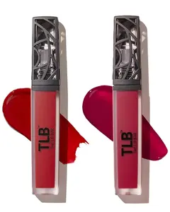 Nonstop Liquid Matte Lipstick Mini 2-Pack, Bawse Lady (Blue Red) + Rich Auntie (Deep Berry) - High Pigment - One Swipe - Long Lasting - Jojoba Oil & Vitamin E - Vegan - .05 fl oz each