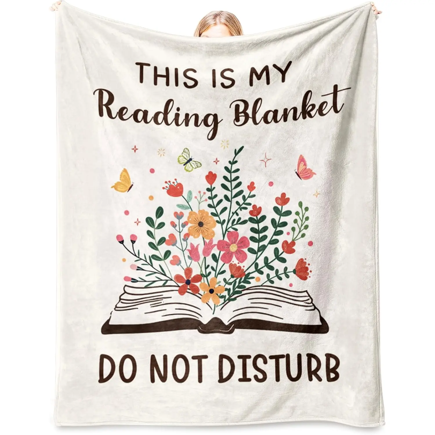 Book Lovers Gift for Women Men,  Soft Flannel Book Reading Blanket, Book Readers Gifts for Birthday Mothers Day Father's Day, Reading Accessories, Bookish Bookworm Gift