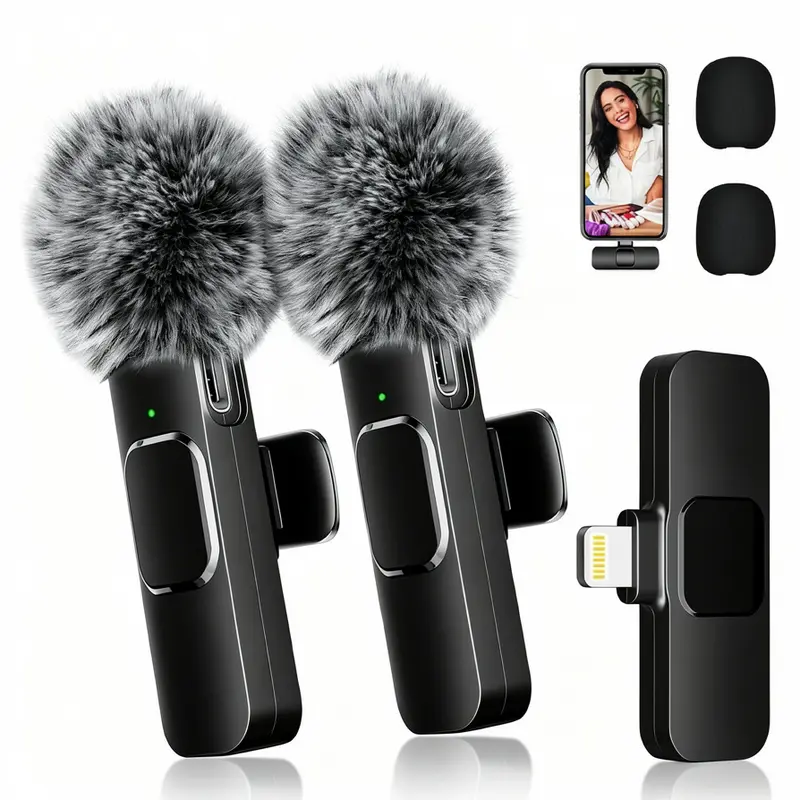 Mini Wireless Lavalier Microphone for iPhone & Android, USB-C Clip-On Lapel Mic, Plug & Play Portable Vlogging Equipment for TikTok, Video Recording
