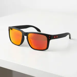 Holbrook Polarized Sunglasses for Men & Women – Orange Lens, Black Frame, UV400 Protection Outdoor Sports Eyewear