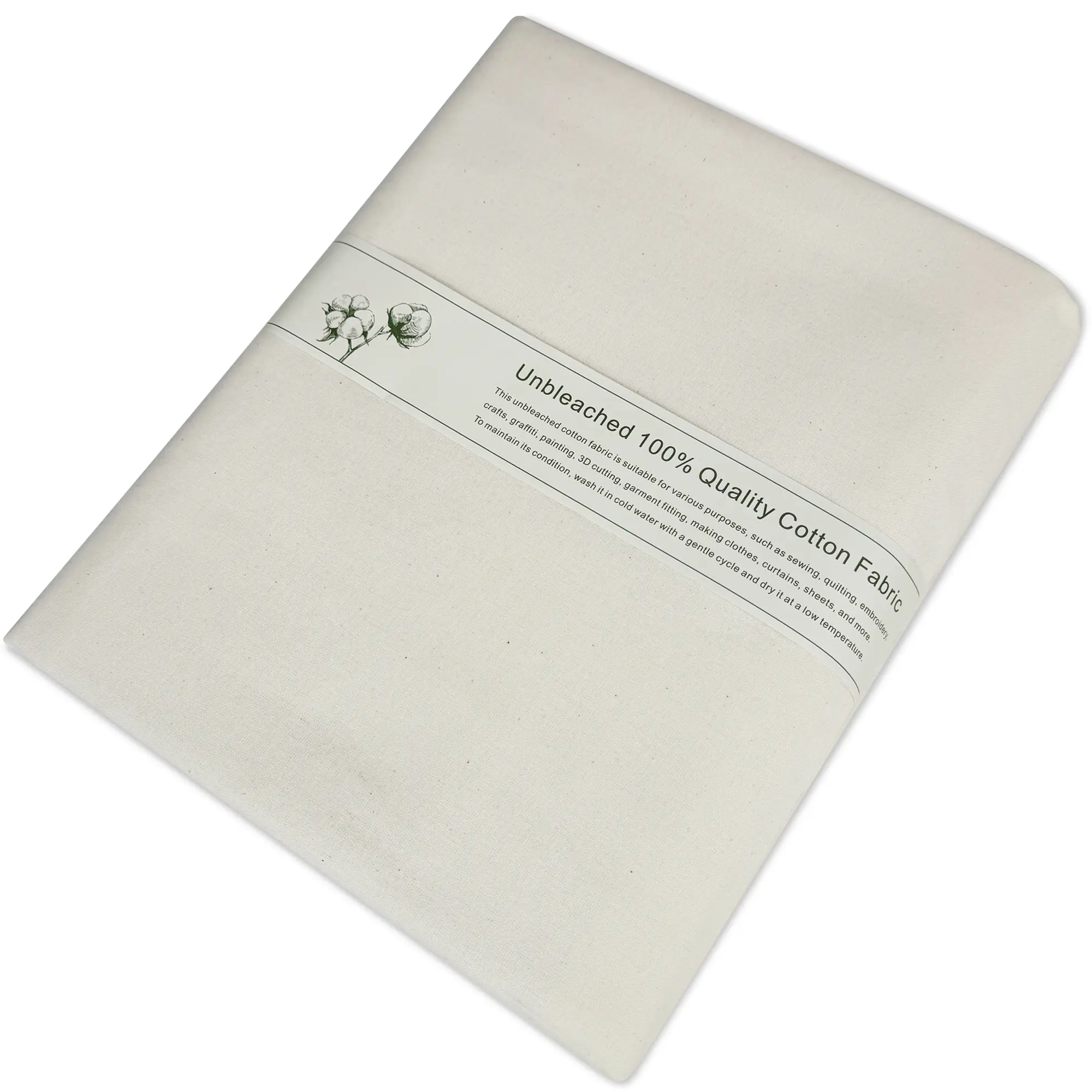 Unbleached 100% Cotton Muslin Fabric, Unbleached Natural Muslin Cloth for Sewing, Draping, Quilting, and Crafts