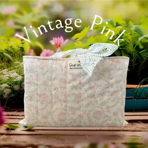 Cute Quilted Book Sleeve, Vintage Pink