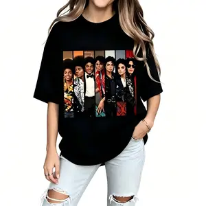 Percent Cotton Fashion Statement T-Shirt Michael Jackson Evolution Design Summer Wear Gift For Music Lovers# Michael Jackson# Jaafar Jackson# biopic# music legend