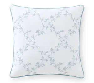 Martha Stewart Blooming Trellis White Blue Cotton Dec Pillow