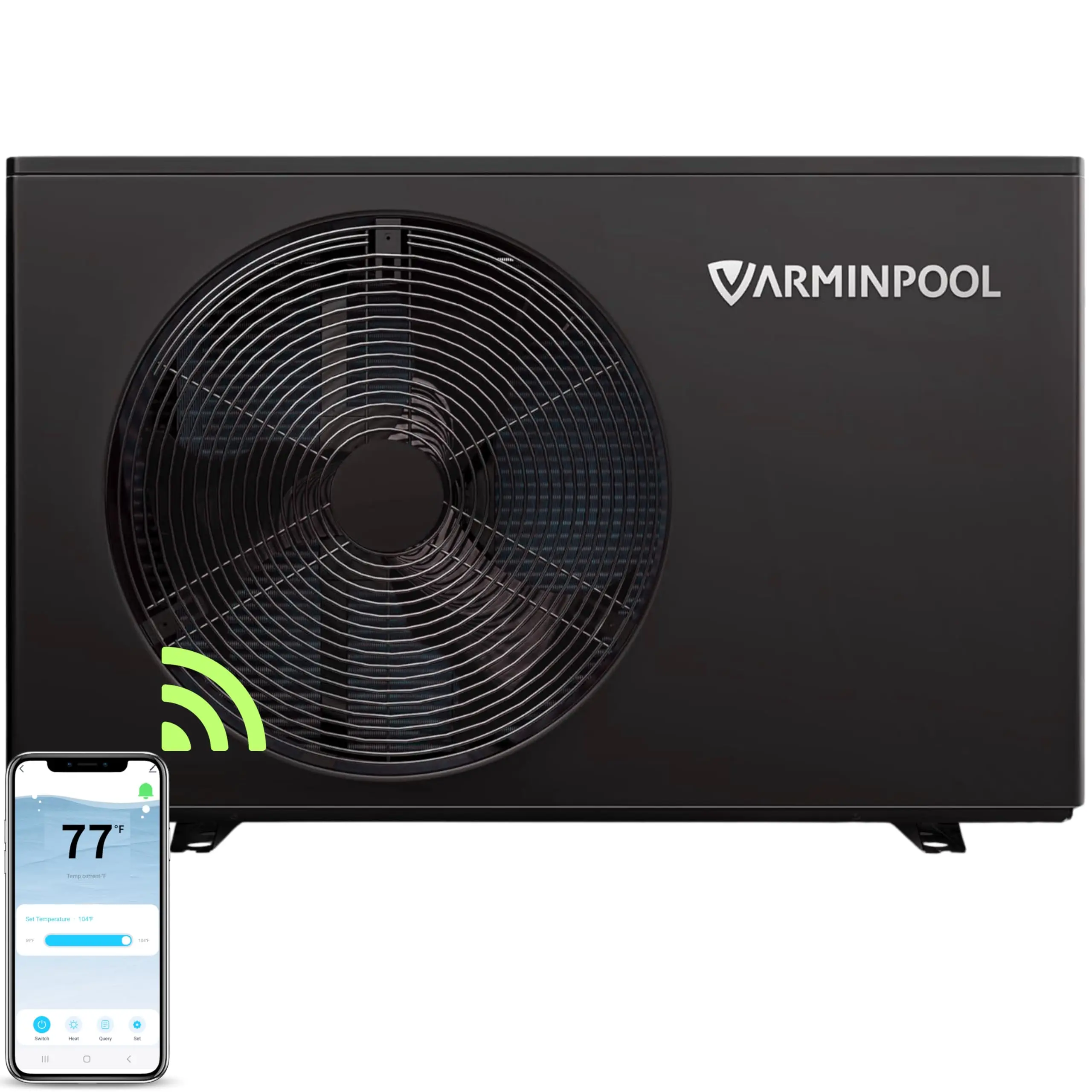 40000BTU Pool Heat Pump with Smart Invert, up to 13,000 Gals In and Above Ground Pools, Energy Efficient Electric Pool Heater with WiFi Capable Smart Timer, Heat & Cool Duo Mode, 240V